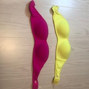 TWO VICTORIA’S SECRET 34B STRAPLESS BRAS